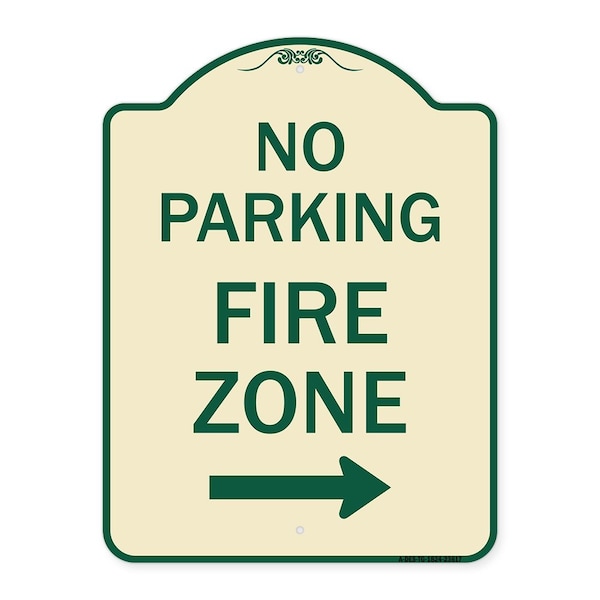 Signmission No Parking Fire Zone W/ Right Arrow Heavy-Gauge Aluminum Sign, 24" x 18", TG-1824-23617 A-DES-TG-1824-23617 - main